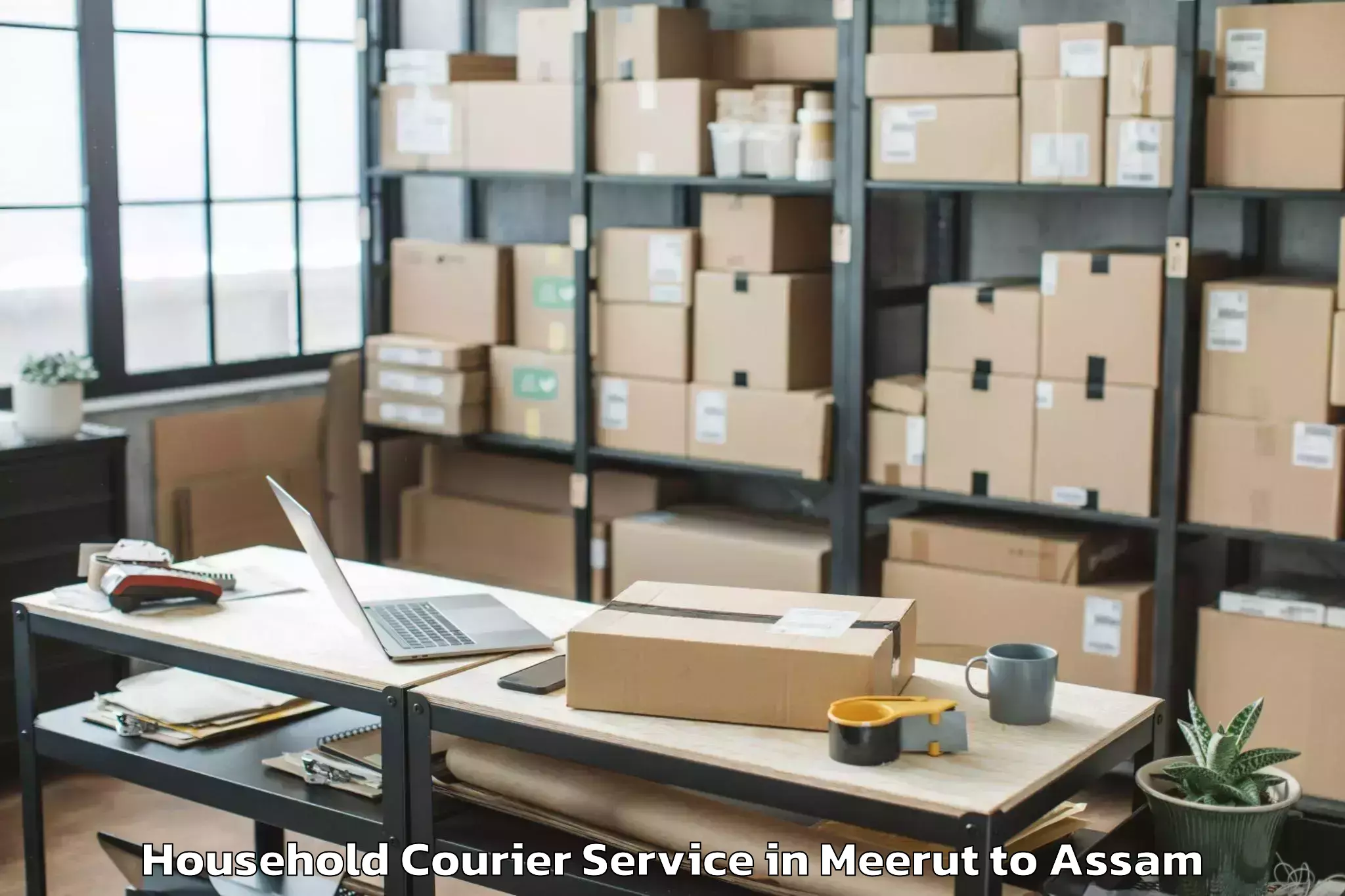 Reliable Meerut to Hamren Household Courier